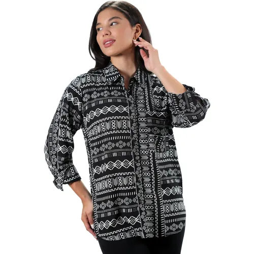 FORDAN JEANS Negro de Mujer modelo Blusa Mujer 3938 Manga 3/4 Con Bolsillos negros blancos mujer 2025102819105799370  