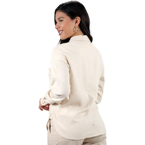 FORDAN JEANS Blusa Mujer 3940 Manga Larga Con Rangla-Puño