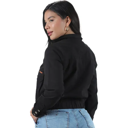 FORDAN JEANS Casaca Mujer 3941 Corta Con Bolsillo Parche