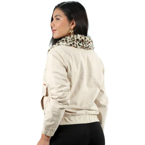 FORDAN JEANS Casaca Mujer 3944 Corta Con Cuello Peluche