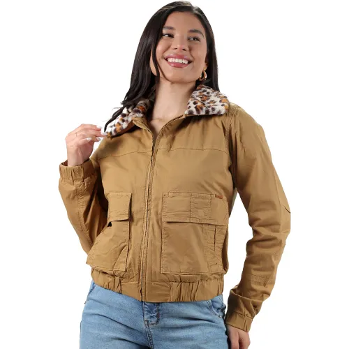 FORDAN JEANS Casaca Mujer 3944 Corta Con Cuello Peluche