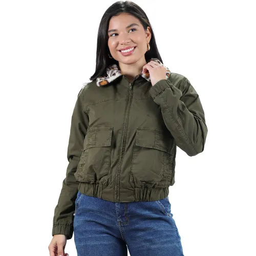 FORDAN JEANS Verde de Mujer modelo Casaca Mujer 3944 Corta Con Cuello Peluche mujer 2025102819105799751  