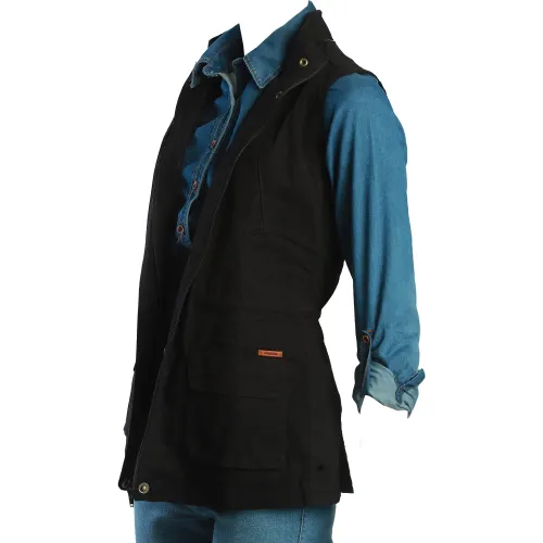 FORDAN JEANS Chaleco Mujer 3945 Con Traba Cuello Y Abertura