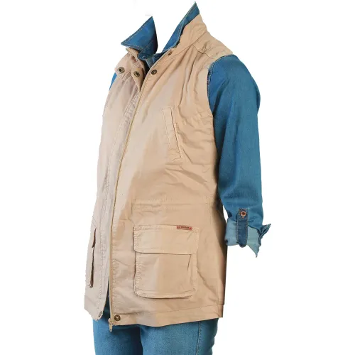 FORDAN JEANS Chaleco Mujer 3945 Con Traba Cuello Y Abertura