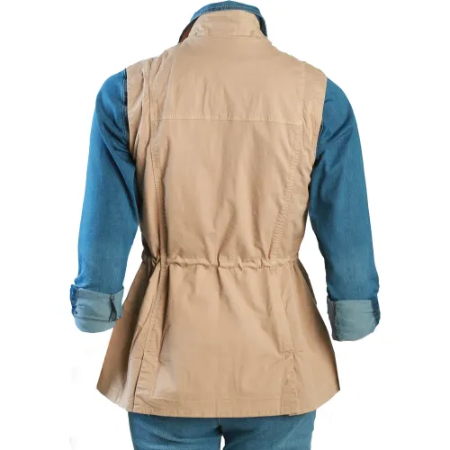 FORDAN JEANS Chaleco Mujer 3945 Con Traba Cuello Y Abertura