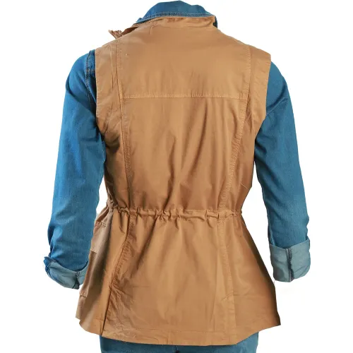 FORDAN JEANS Chaleco Mujer 3945 Con Traba Cuello Y Abertura