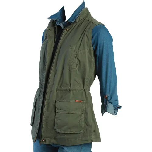 FORDAN JEANS Chaleco Mujer 3945 Con Traba Cuello Y Abertura