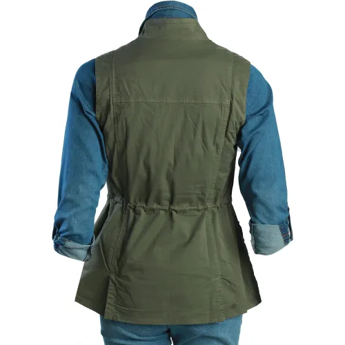 FORDAN JEANS Chaleco Mujer 3945 Con Traba Cuello Y Abertura