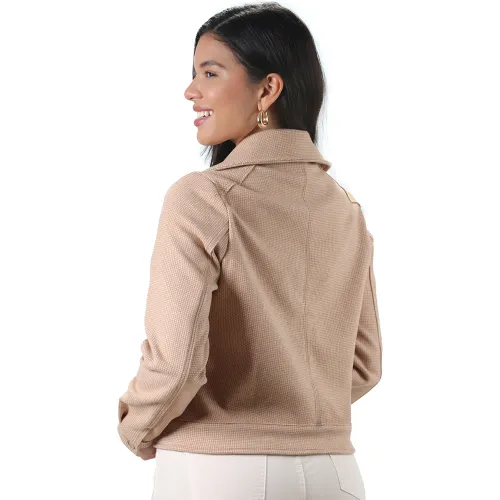 FORDAN JEANS Saco Mujer 3949 Cuello Camisero Bolsillo Parche