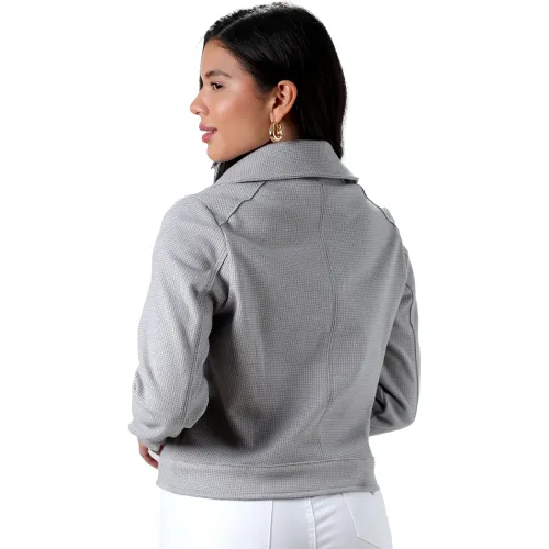 FORDAN JEANS Saco Mujer 3949 Cuello Camisero Bolsillo Parche