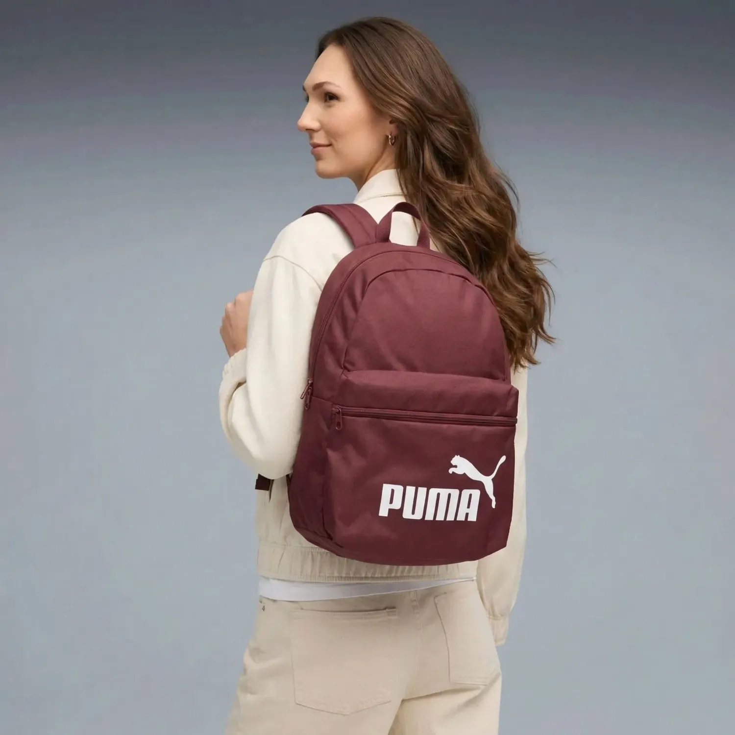 Mochila Puma Deportiva Unisex Phase Backpack color guinda | Platanitos