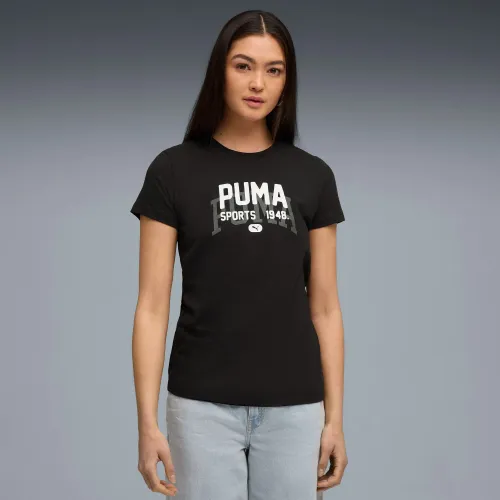 Puma Negro de Mujer modelo Polo Deportivo Mujer Graphic Varsity Tee negros mujer 2025102915212332040