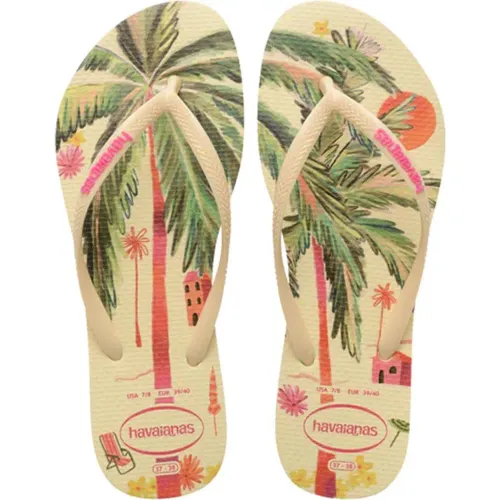 Mujer Havaianas Amarillo Sandalias Mujer Slim Tropical
