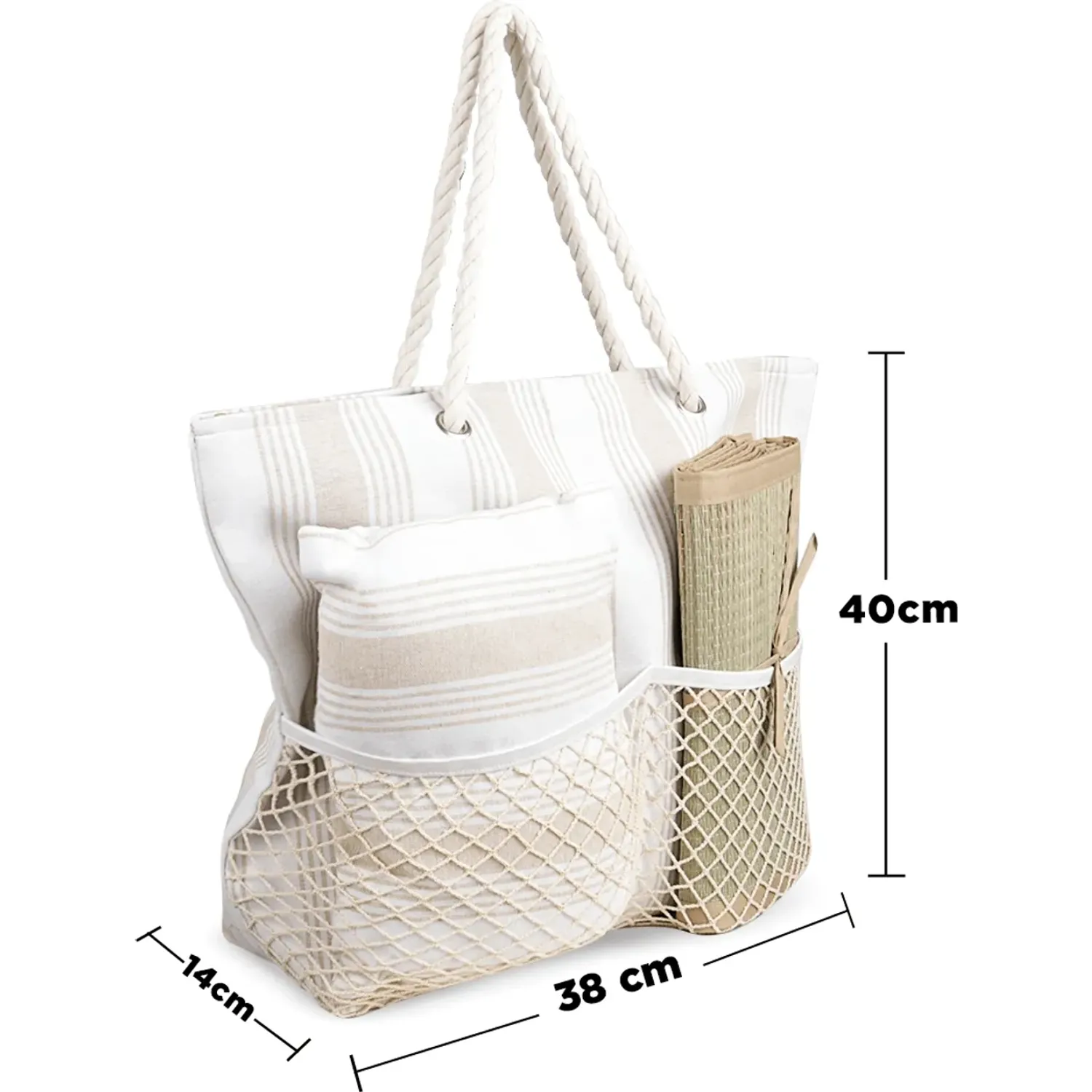 Bolso Impuls De Playa Mujer Naia17 color beige | Platanitos