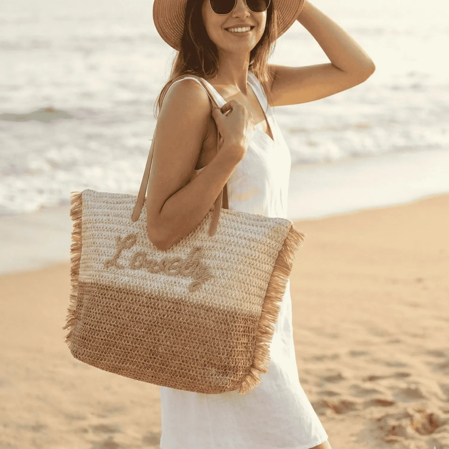 Bolso Impuls De Playa Mujer Naia15 color camel | Platanitos