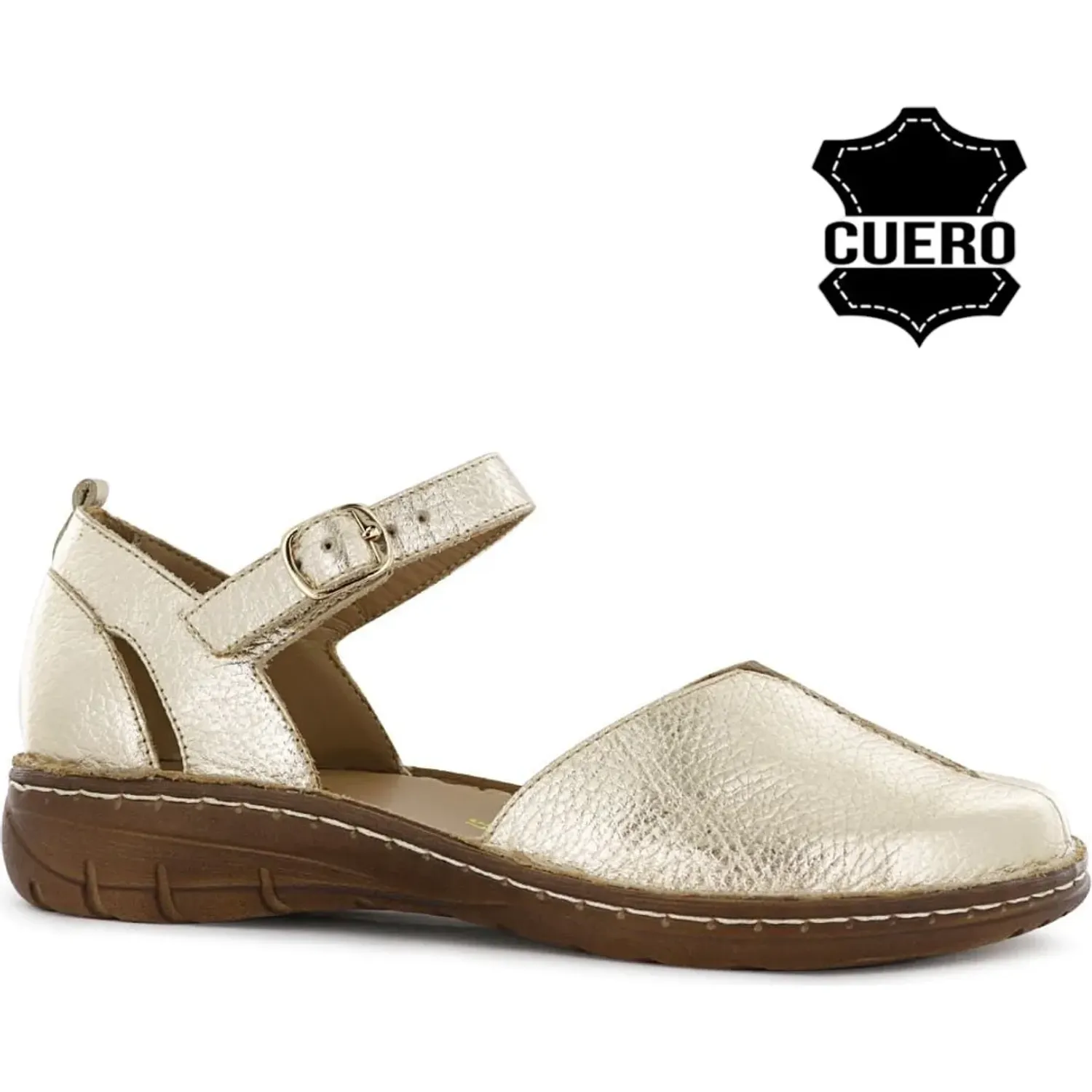 Zapato Ecco Dorsey Mujer Bonnie08 color oro | Platanitos