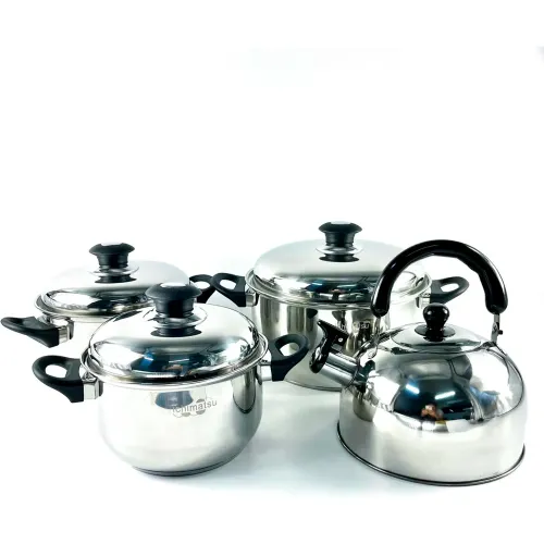 ICHIMATSU Plateado modelo Jgo Ollas Imperial X 8 Pz A/Inox F/Dif.T/Acero (Olla 18/20/24+tetera 3 Lt) Jyg-125-8 plateados 2025110422461775182