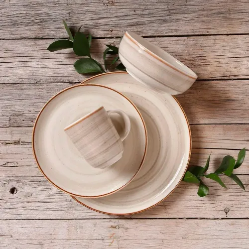 VAJILLAS CORONA Vajilla 4/16 Caoba Gris Vl1607040116 Hogar Corona