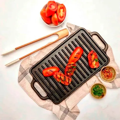 VICTORIA Plancha Asadora Esmaltada Reversiblerectang. 21x33 Cm Asa Hierro # 32425victoria