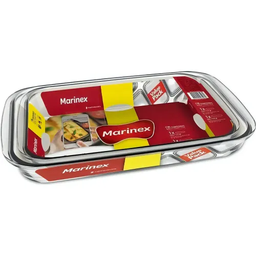 MARINEX Transparente modelo Jgo 2 Fuente Rectang. (Med 6534+ Gde. 6536) Value Pack Gd16733624n Marinex transparentes 2025110422461775356