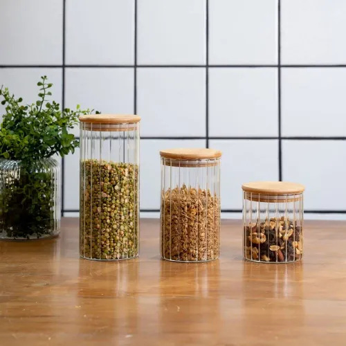 ICHIMATSU Set Frasco X 3 Pza T/ Madera