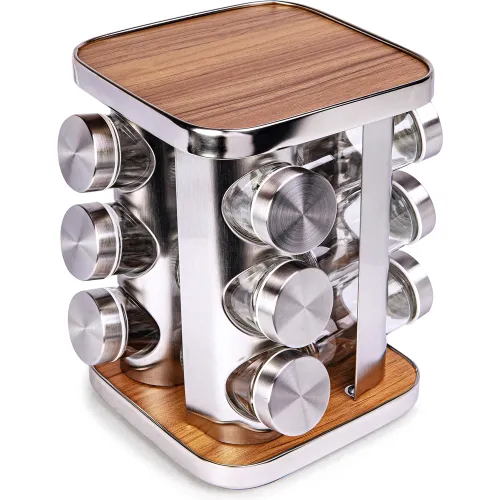 ICHIMATSU Plateado modelo Set X 12 Condimenteros T/Acero B/Mad Bhq-F12m plateados 2025110422461775479