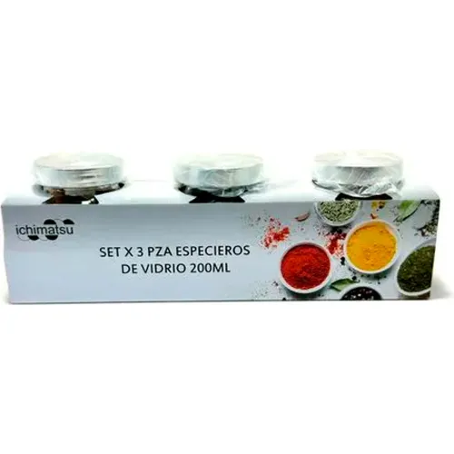 ICHIMATSU Set X 3 Pza Especieros De Vidrio 200ml