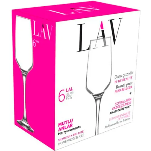 LAV Transparente modelo Set X 6 Copas Champagne Flute 230cc Lv-Lal545f transparentes 2025110422461775524