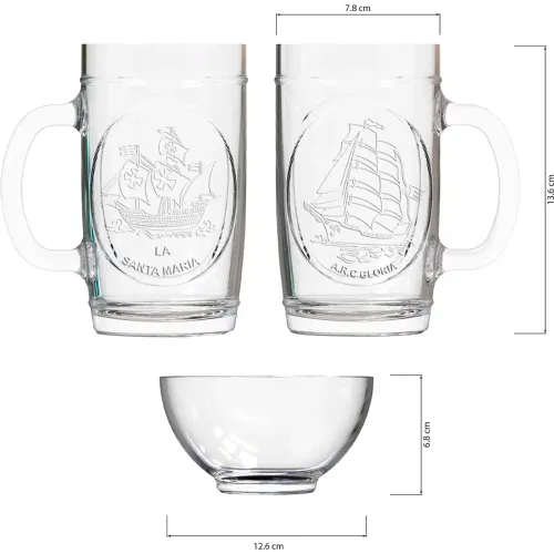 CRISTAR Set Celebracion (2 Jarros Cerveceros + 1 Bowl)