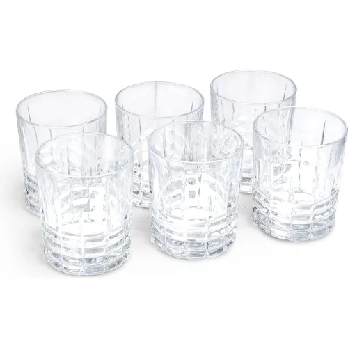 ICHIMATSU Set X 6 Vaso Bajo Labrado Transp 315ml #5412aichimatsu