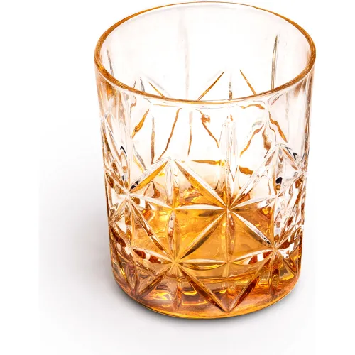 ICHIMATSU Set X 6 Vaso Bajo Labrado Naranja 315ml #5412crichimatsu