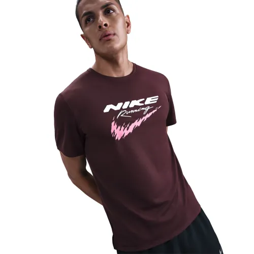 Nike Morado de Hombre modelo Polo Running Hombre Dri-Fit Uv Run Enrgy Miler guindas hombre 2025111016381327399