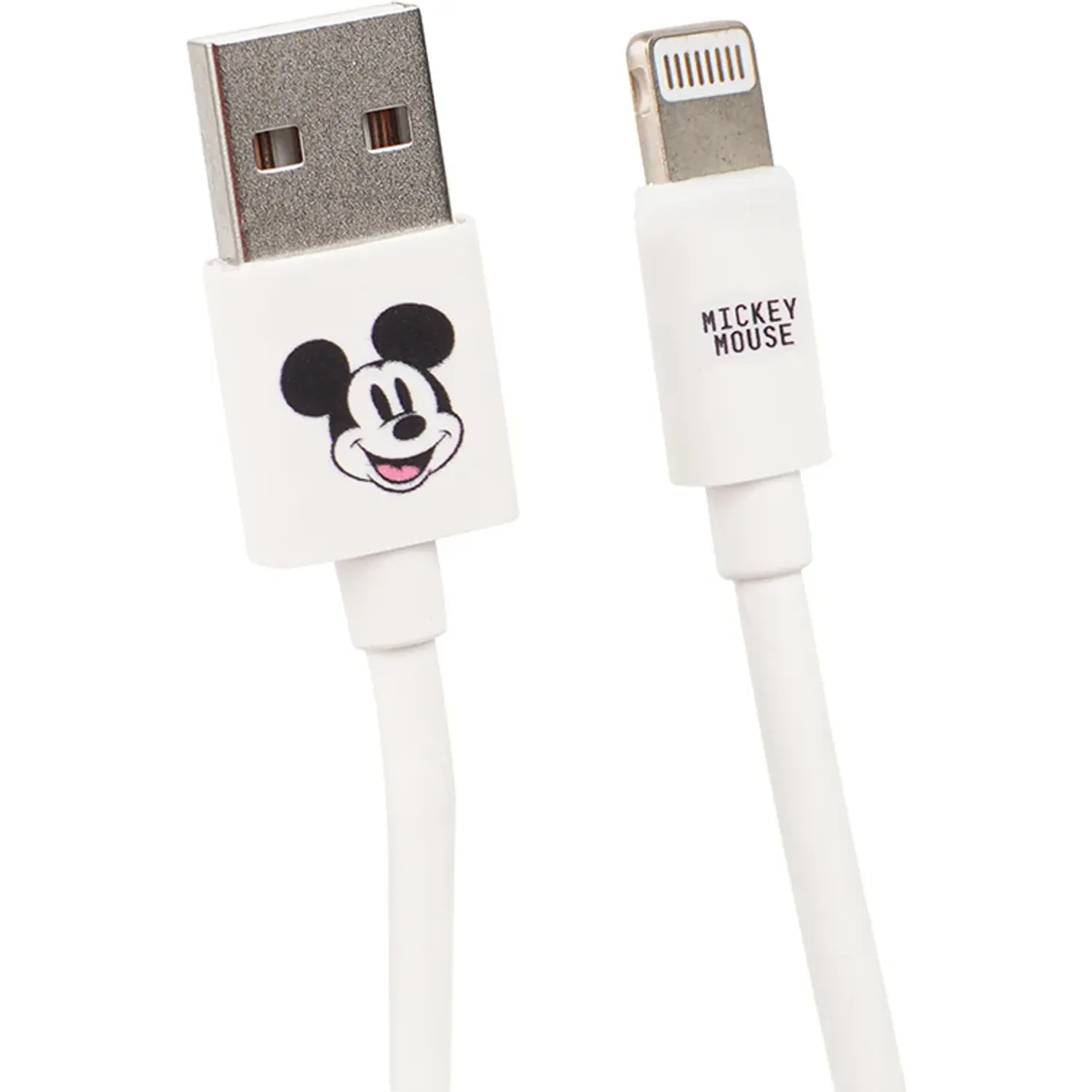 Cable Mickey Cargador Mickey Lightning Drm10 color blanco / plateado | Platanitos