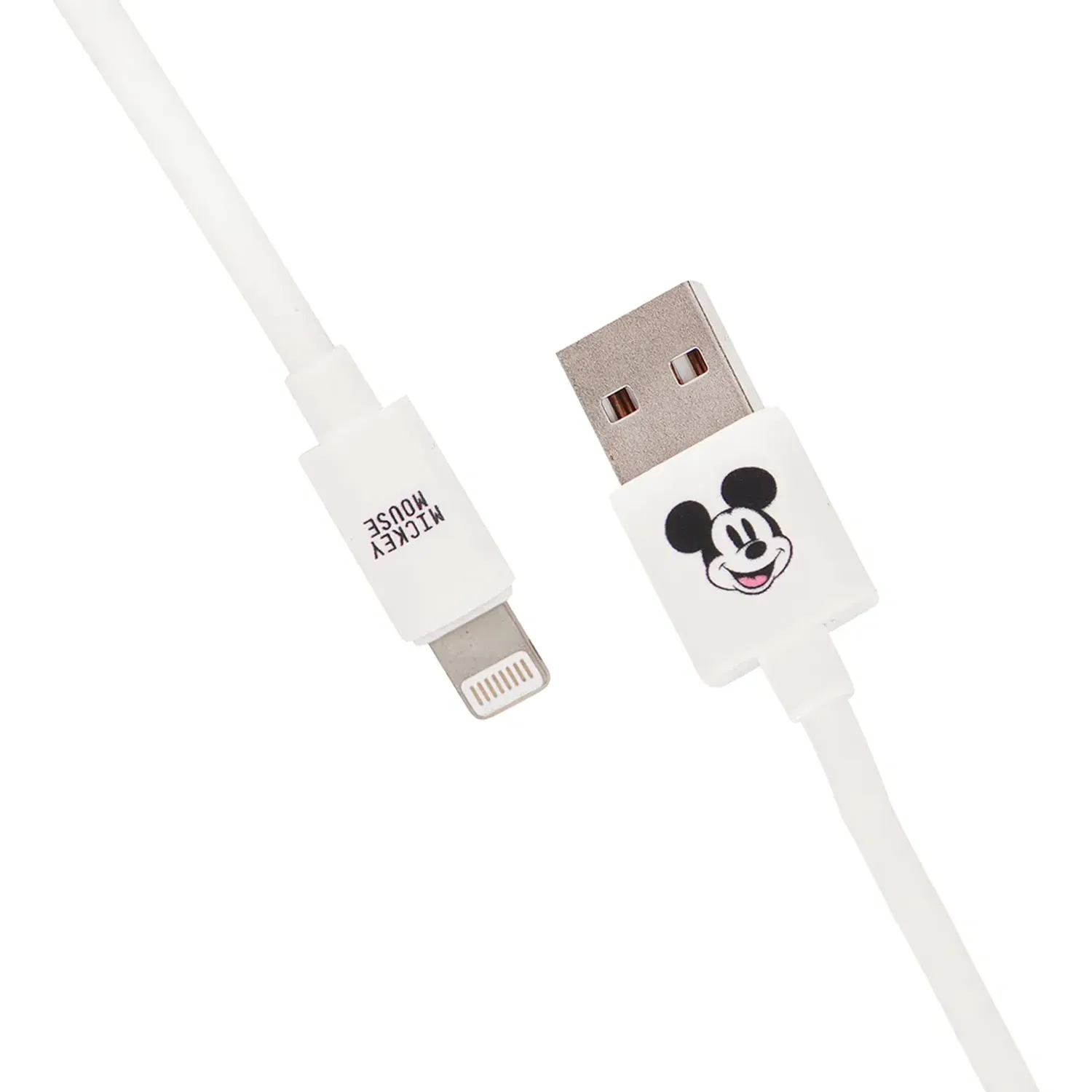 Cable Mickey Cargador Mickey Lightning Drm10 color blanco / plateado | Platanitos
