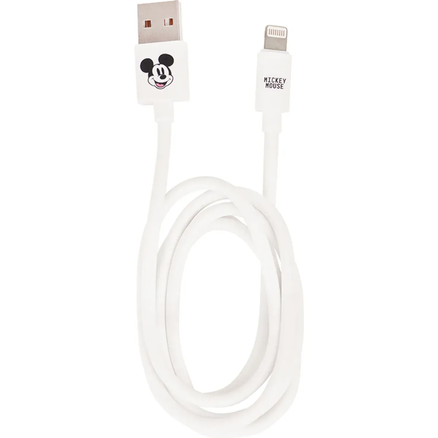 Cable Mickey Cargador Mickey Lightning Drm10 color blanco / plateado | Platanitos