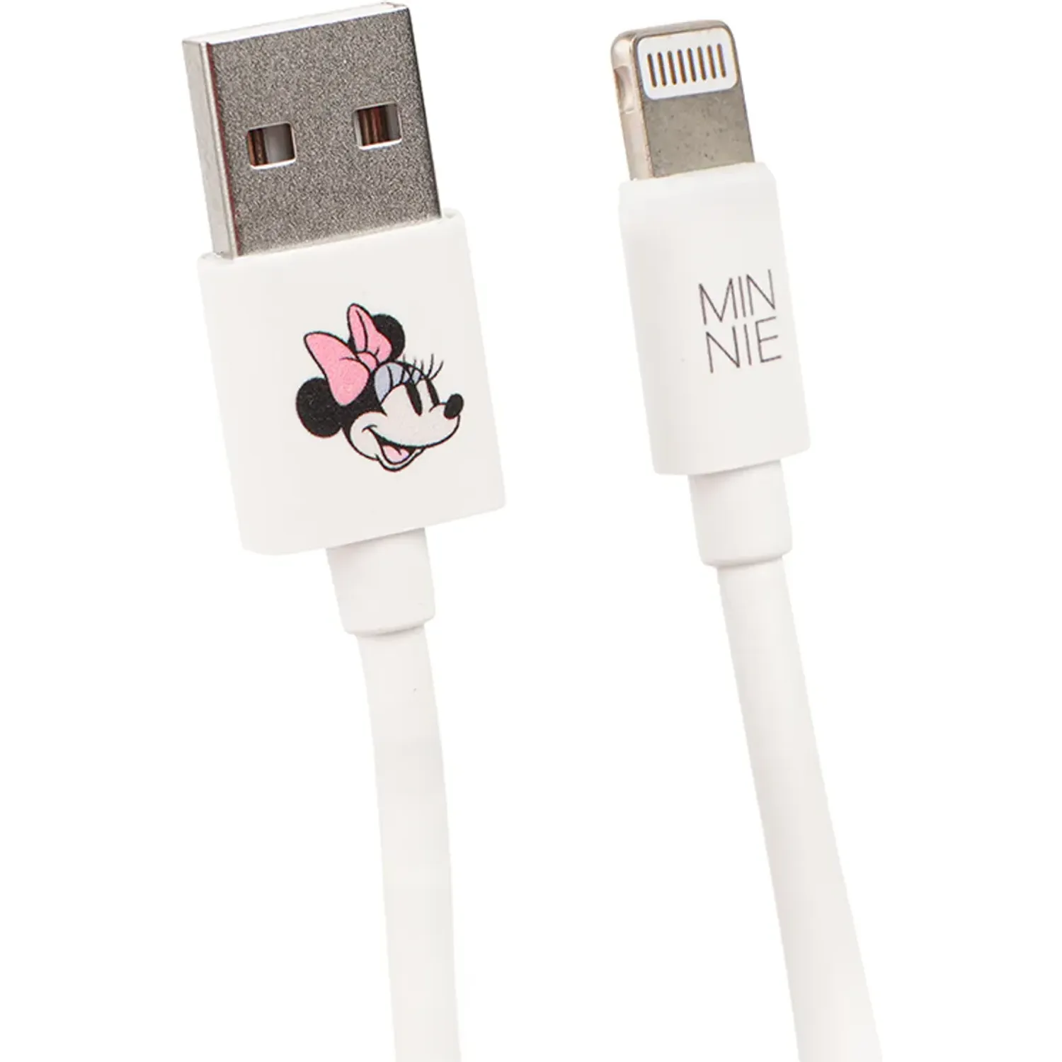 Cable Minnie Cargador Minnie Lightning Drm10 color blanco / plateado | Platanitos