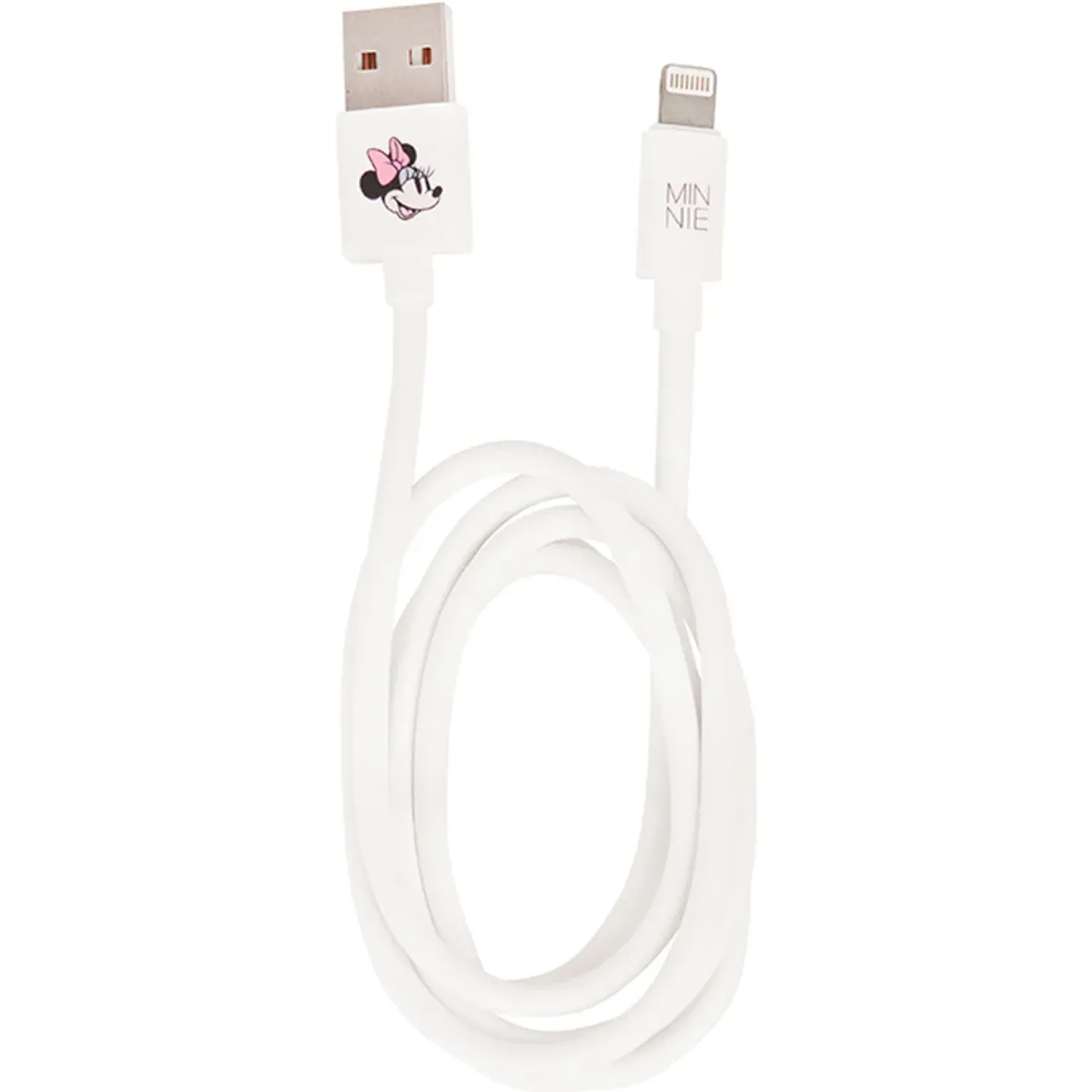 Cable Minnie Cargador Minnie Lightning Drm10 color blanco / plateado | Platanitos