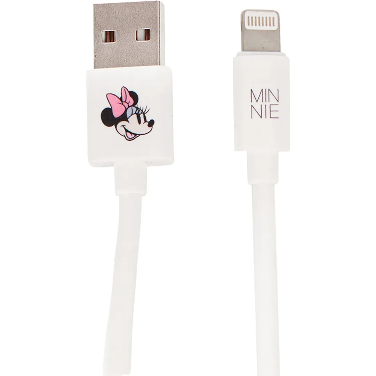 Cable Minnie Cargador Minnie Lightning Drm10 color blanco / plateado | Platanitos