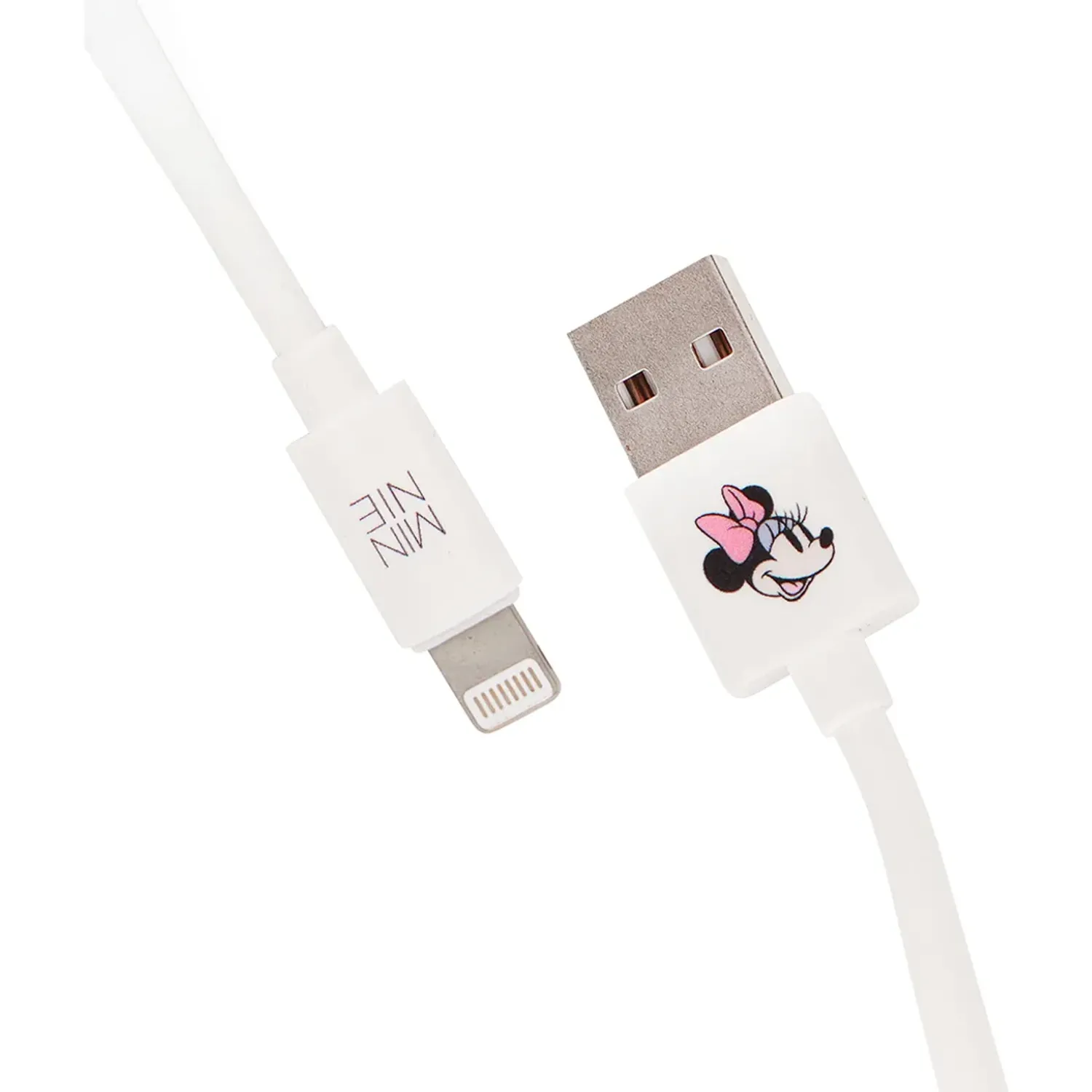Cable Minnie Cargador Minnie Lightning Drm10 color blanco / plateado | Platanitos