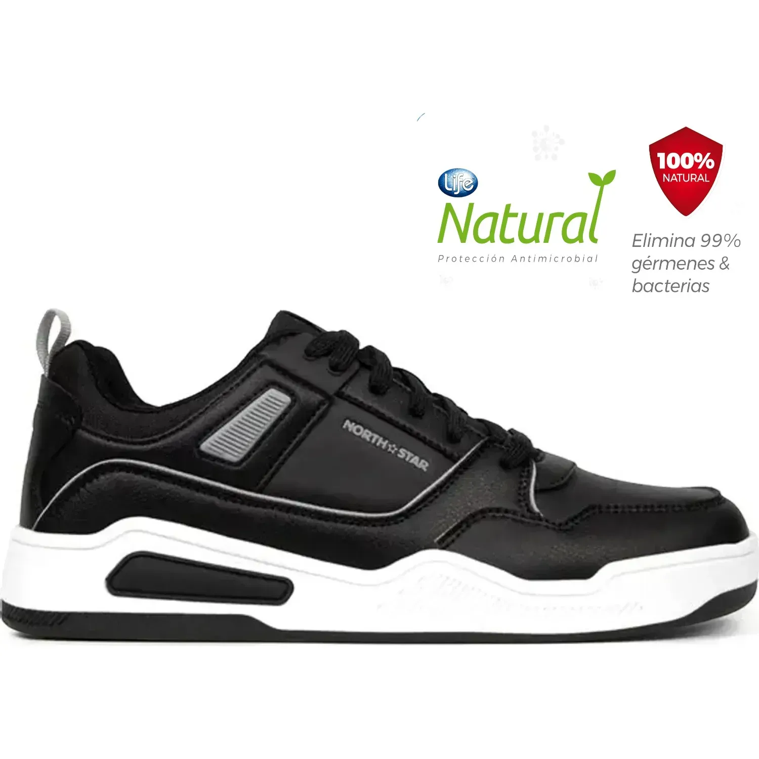 Zapatillas North Star Urbanas Hombre Team Star color negro | Platanitos