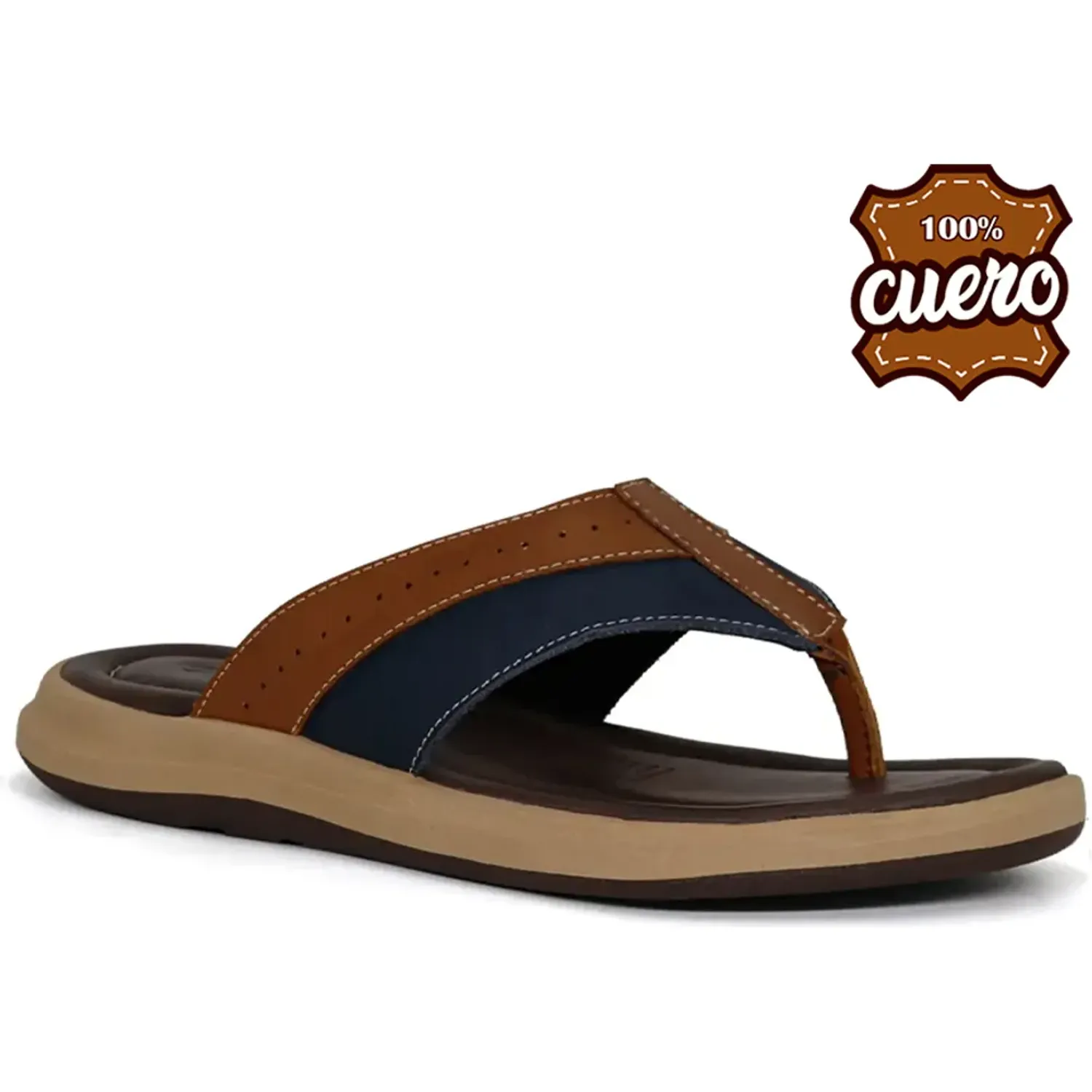 Sandalias Conters Casuales De Cuero Para Hombre Kn25q3-845 color coñac | Platanitos