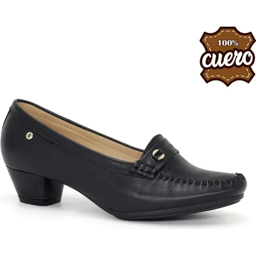 Mujer PAR&SS Negro Mocasin Casual De Cuero Para Mujer Ka25q1-Km057