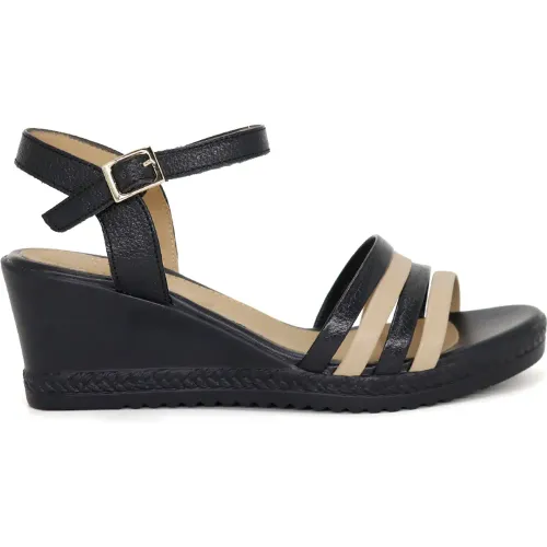 PAR&SS Sandalias Casuales De Cuero Para Mujer Ka25q4-Medea