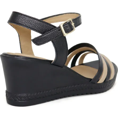 PAR&SS Sandalias Casuales De Cuero Para Mujer Ka25q4-Medea