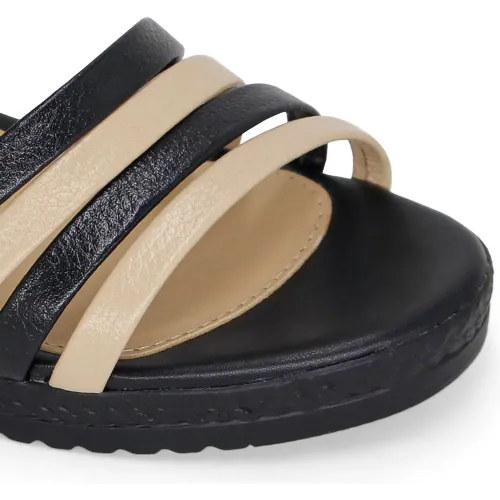 PAR&SS Sandalias Casuales De Cuero Para Mujer Ka25q4-Medea