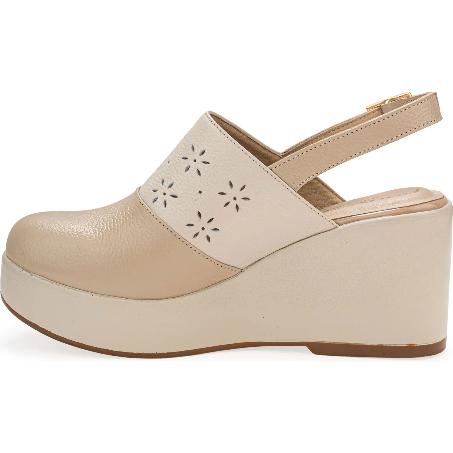 Zuecos Par&Ss Casuales De Cuero Para Mujer Ka25-Radelia color beige/hueso | Platanitos