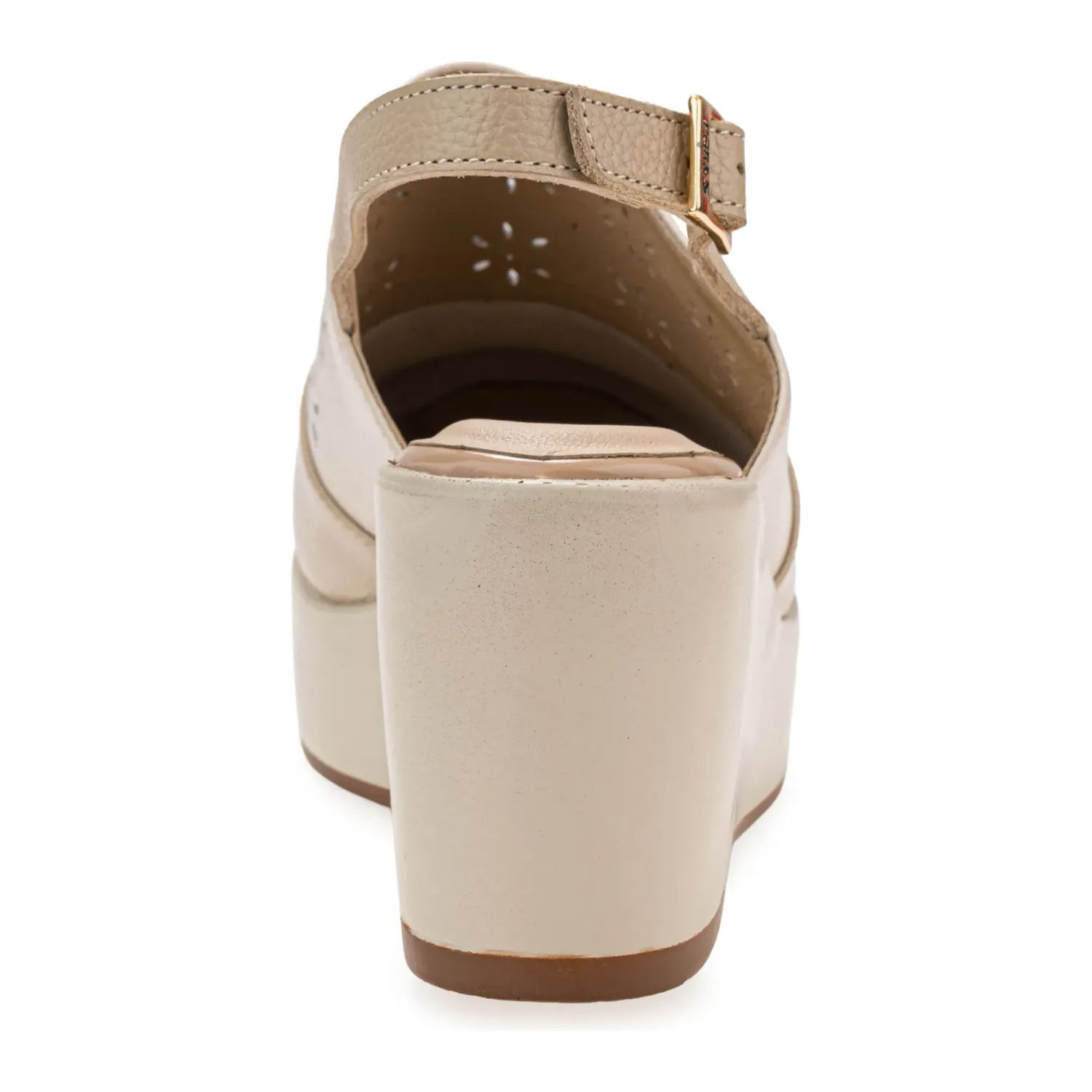 Zuecos Par&Ss Casuales De Cuero Para Mujer Ka25-Radelia color beige/hueso | Platanitos