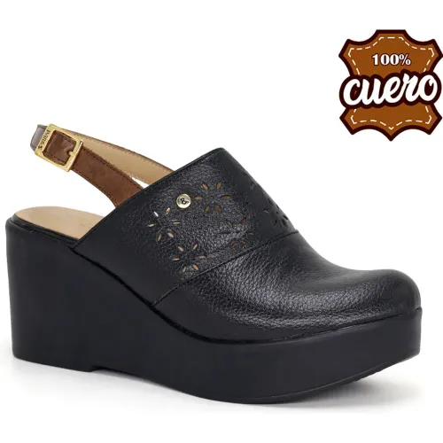 PAR&SS Zuecos Casuales De Cuero Para Mujer Ka25-Radelia