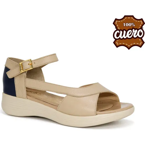 PAR&SS Beige de Mujer modelo Sandalias Casuales De Cuero Para Mujer Ka25q4-Circe beiges mujer 2025111721364970455 Badana P.U