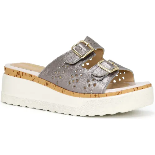 PAR&SS Sandalias Casuales De Cuero Para Mujer Ka25q4-Attis